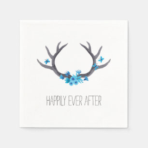 Serviettes En Papier Pays Antlers Mariage bleu