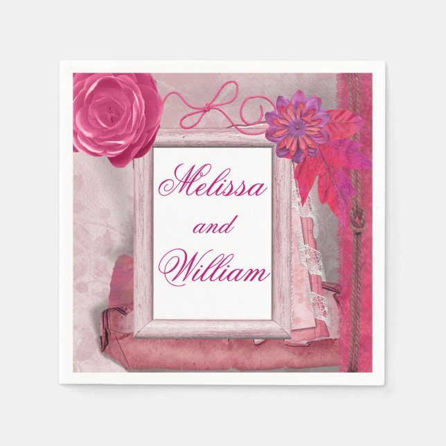 Serviettes En Papier Pays Rustique belle violet (Devant)