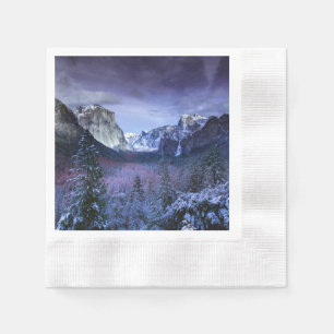 Serviettes En Papier Paysage hivernal de Yosemite Californie enneigée