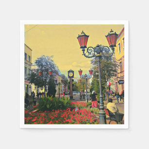 Serviettes En Papier Paysage urbain Papier coloré Napkin