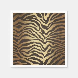 Serviettes En Papier Peau d'animal Imprimé Zèbre Élégant Moderne Glam O