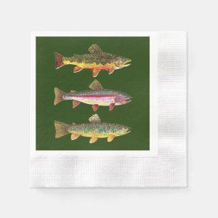 Serviettes En Papier Pêche à la truite, pêche à la ligne