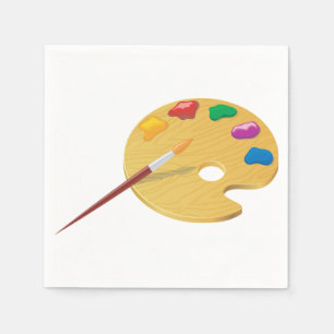 Serviettes En Papier Peintres Palette Papier serviettes