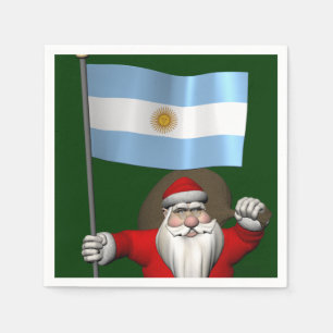 Serviettes En Papier Père Noël Avec L'Ensigne D'Argentine