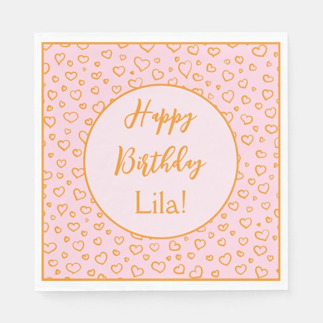 Serviettes en papier personnalisé Coeur (Devant)