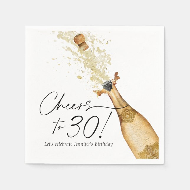 Serviettes en papier personnalisées pour le 30e an (Devant)