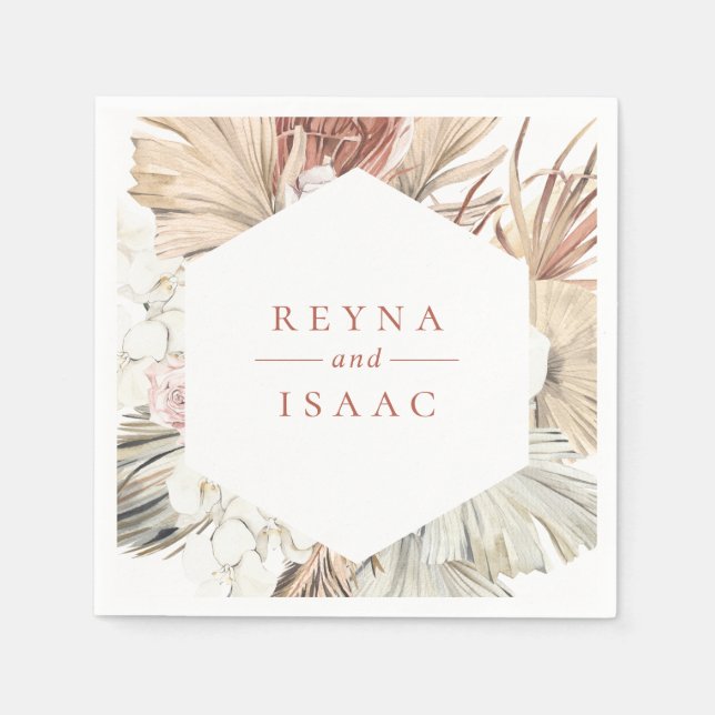 Serviettes en papier personnalisées Rustique Boho- (Devant)