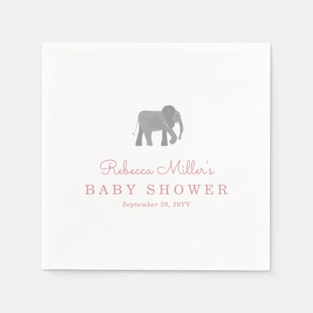 Serviettes En Papier Petit Baby shower éléphant (Devant)