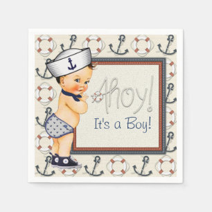 Serviettes En Papier Petit Baby shower marin