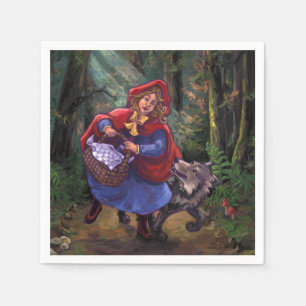 Serviettes En Papier Peu de capuchon rouge