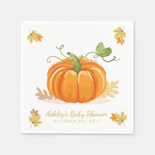 Serviettes En Papier Peu de congé de baby shower d'automne de serviett