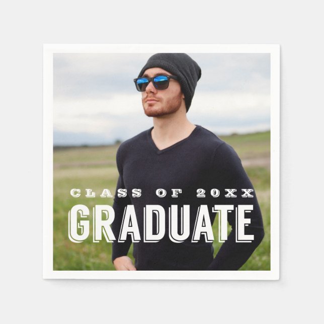 Serviettes En Papier Photo Moderne Grad - Graduation personnalisée (Devant)