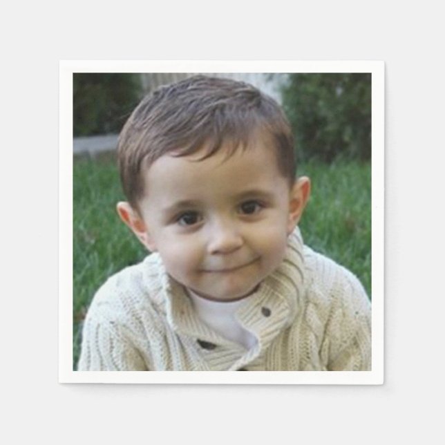 Serviettes En Papier Photo personnalisée Papier d'anniversaire (Devant)