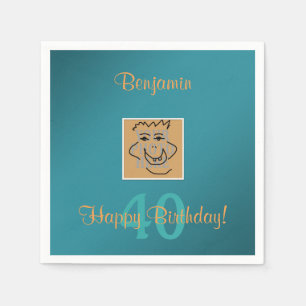 Serviettes En Papier Photo personnelle anniversaire et texte personnali