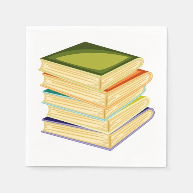 Serviettes En Papier Pile De Livres Scolaires Papier (Devant)