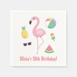Serviettes En Papier Pineappa Watermelon Flamant rose Summer Party Napk