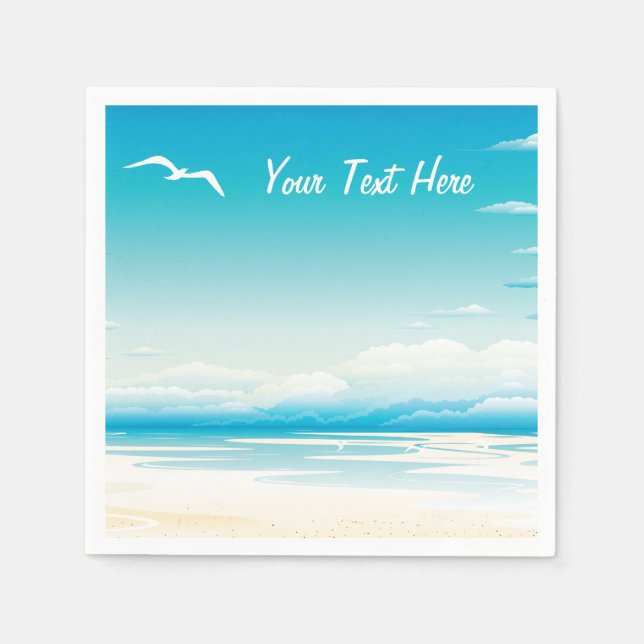 Serviettes En Papier Plage tropicale (Devant)