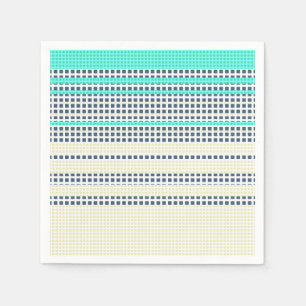 Serviettes En Papier Plaid gris turquoise