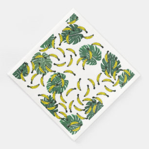 Serviettes En Papier Plante et bananes de fromage suisse d'aquarelle