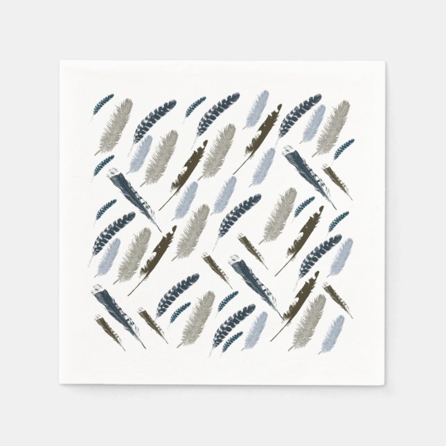 Serviettes En Papier Plumes (Devant)