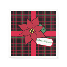 Serviettes en papier Poinsettia Joyeux Noël