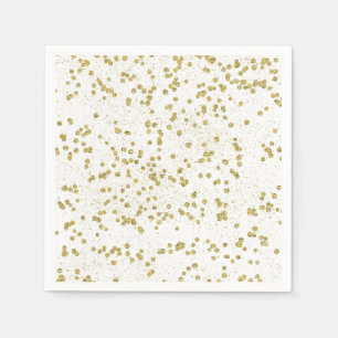 Serviettes En Papier Points Confetti à étincelles d'or