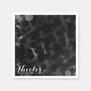 Serviettes En Papier Points noirs et blancs Chic moderne Fête Personnal