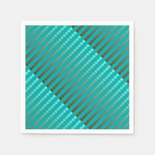 Serviettes En Papier Points satinés - gris turquoise et étain