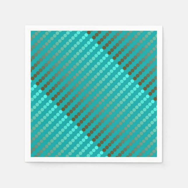 Serviettes En Papier Points satinés - gris turquoise et étain (Devant)