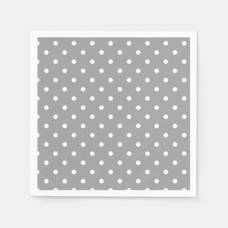 Serviettes En Papier Pois gris et blanc point glamour moderne
