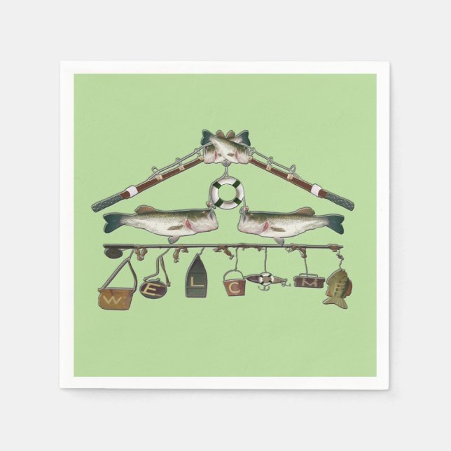 Serviettes En Papier Poisson basse de bienvenue (Devant)