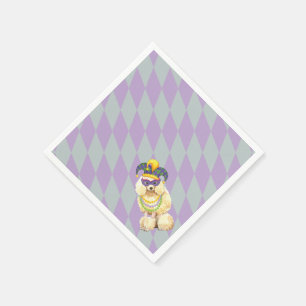 Serviettes En Papier Poodle miniature Mardi Gras