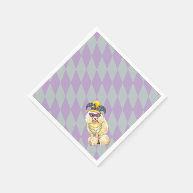 Serviettes En Papier Poodle miniature Mardi Gras (Coin)