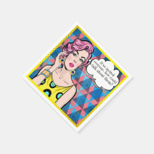Serviettes En Papier Pop Art Humour Cocktail Napkin