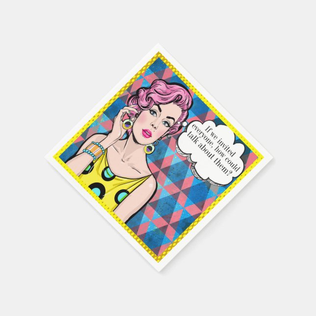 Serviettes En Papier Pop Art Humour Cocktail Napkin (Coin)