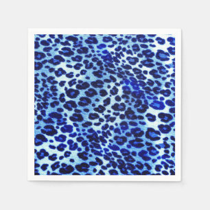 Serviettes En Papier Poster de animal Abstrait de Cheetah Hipster Bleu