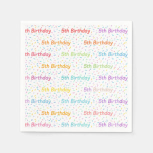 Serviettes en papier pour 5ème anniversaire, Cinqu