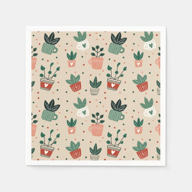 Serviettes en papier pour amoureux des plantes (Devant)