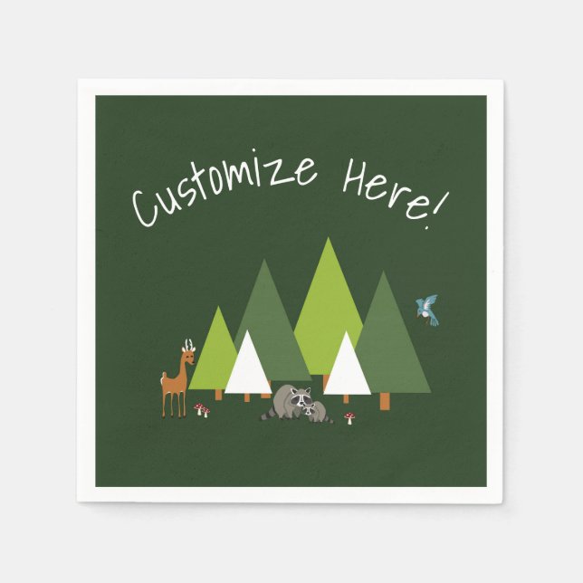 Serviettes en papier pour animaux de la forêt de b (Devant)