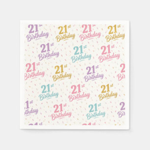 Serviettes en papier pour anniversaire 21 ans, fêt