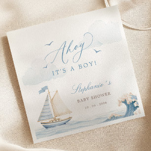 Serviettes en papier pour Baby Shower Ahoy C'est u