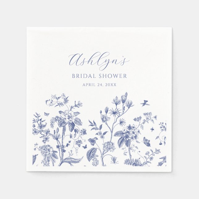 Serviettes en papier pour Baby Shower Blue Chinois (Devant)