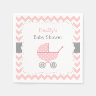 Serviettes en papier pour Baby Shower fille motif 