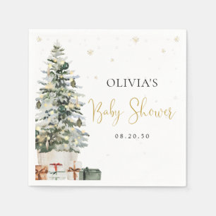 Serviettes en papier pour Baby Shower thème arbre 