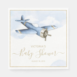 Serviettes en papier pour baby shower Vintage Airp