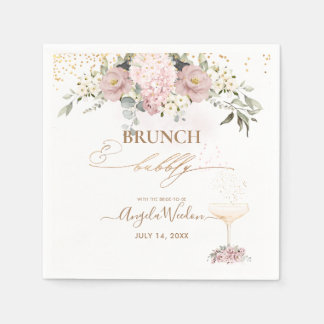 Serviettes en papier pour brunch à bulles Roses po