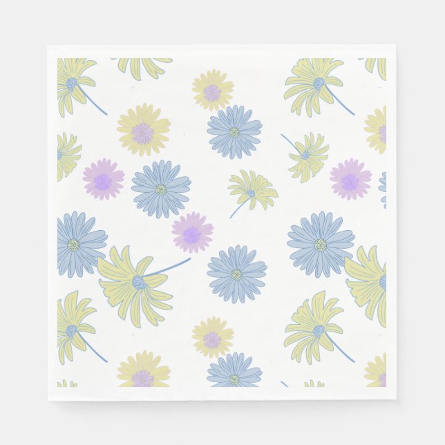 Serviettes en papier pour fête Dainty Daisies (Devant)