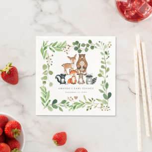 Serviettes en papier pour fête de baby shower sur 