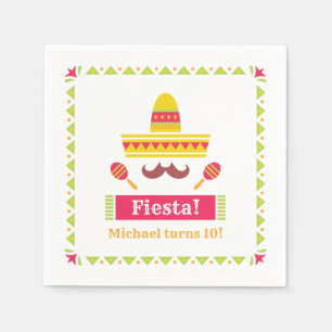Serviettes en papier pour fiesta avec moustache et