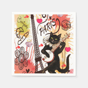 Serviettes en papier pour la Saint-Valentin, Paris